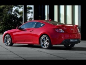 2010 hyundai genesis coupe rear angle red