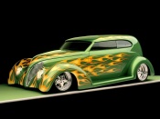 Hot rod green flames
